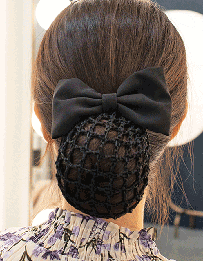 ハンドメイド シフォンリボン ヘアネット ナース 韓国製