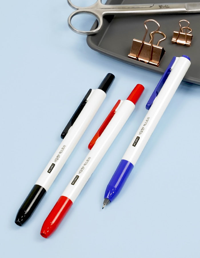 ノック式 ネームペン 3色 0.4mm ナース 韓国製 単品
