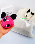 犬 キャラクター 折りたたみ ポケットバッグ キーリング付き
