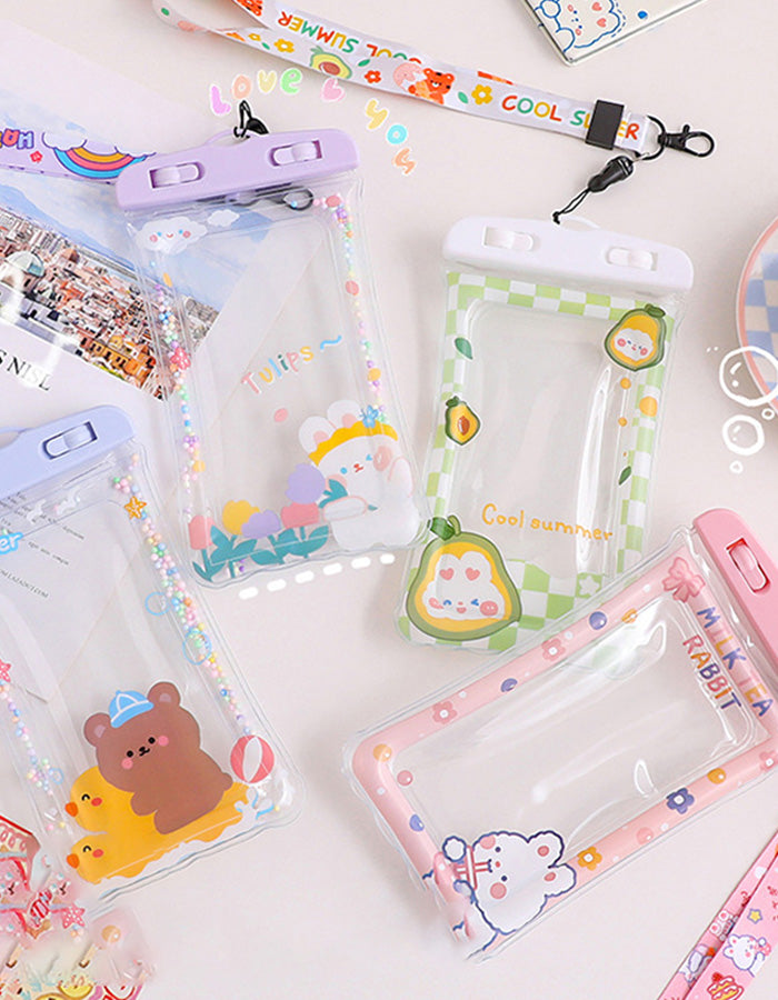 エアチューブ スマホ防水ケース 4色 プール 海