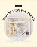 スナップボタン PVC クリアポーチ 小物整理