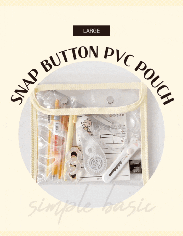スナップボタン PVC クリアポーチ 小物整理